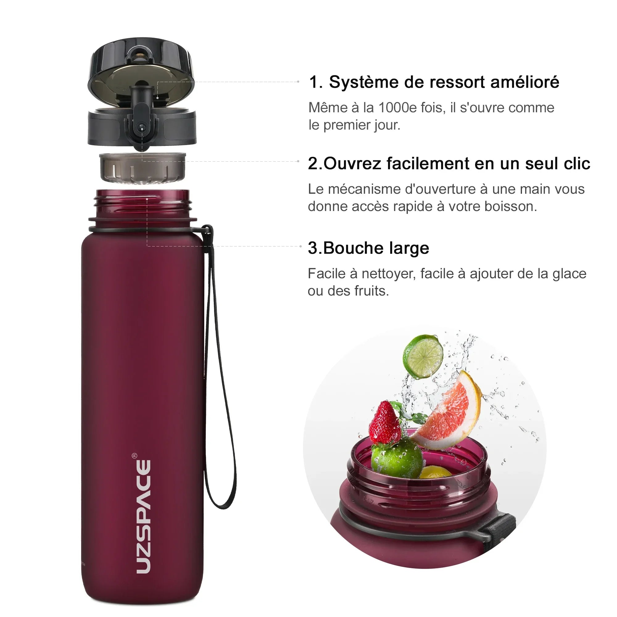 Sports Water Bottle Tritan Plastic Drink Bottle water BPA Free hydro flask Shaker Outdoor Travel Portable Leakproof Drinkware
