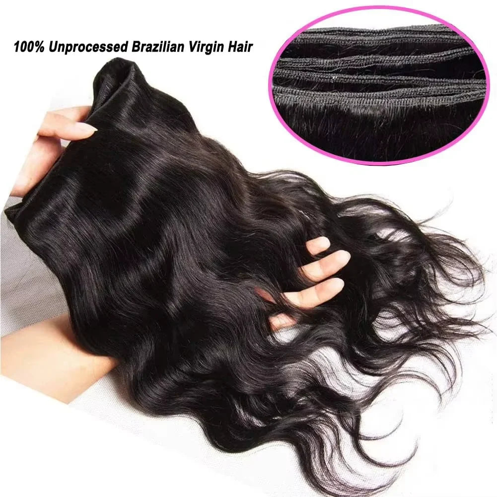 16A Body Wave Human Hair Bundles With 4x4 Closure Brazilian Virgin Weave Hair 100% Unprocessed Raw Hair 3 4 5 Bundles Extensions
