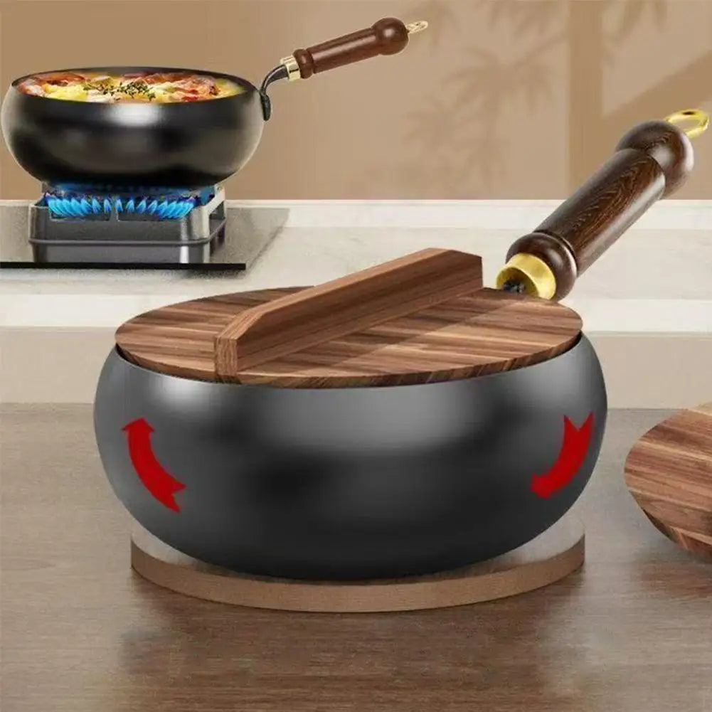 Chinese Style Non-stick Coating Frying Wok Pan Household Sistering Milk Stew Small Iron Pot Kitchen Utensils Tools