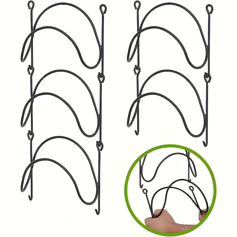 6-Piece Wrought Iron Towel Rack Wall-Mounted With Hooks Sturdy Easy Install Space-Saving For Bathroom Kitchen | 24-hour Shipping