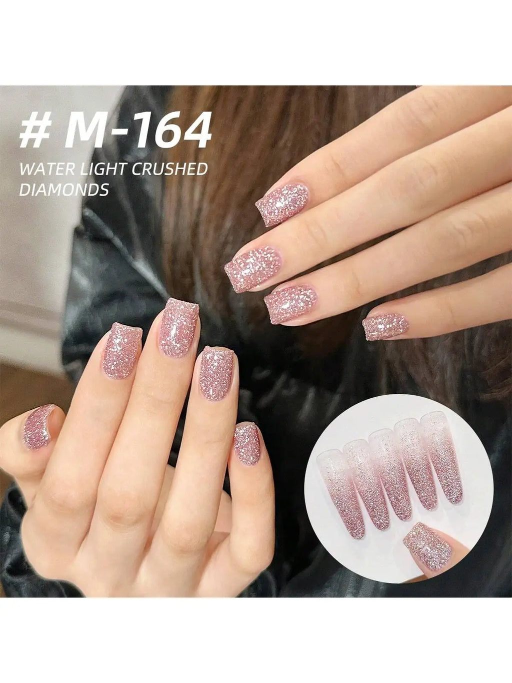 XEJAYI 6pcs 15ml Water Light Crushed Gel Nail Polish Set,UV LED Soaking Nail Gel, Semi-Permanent, DIY Salon Quality Nail Art
