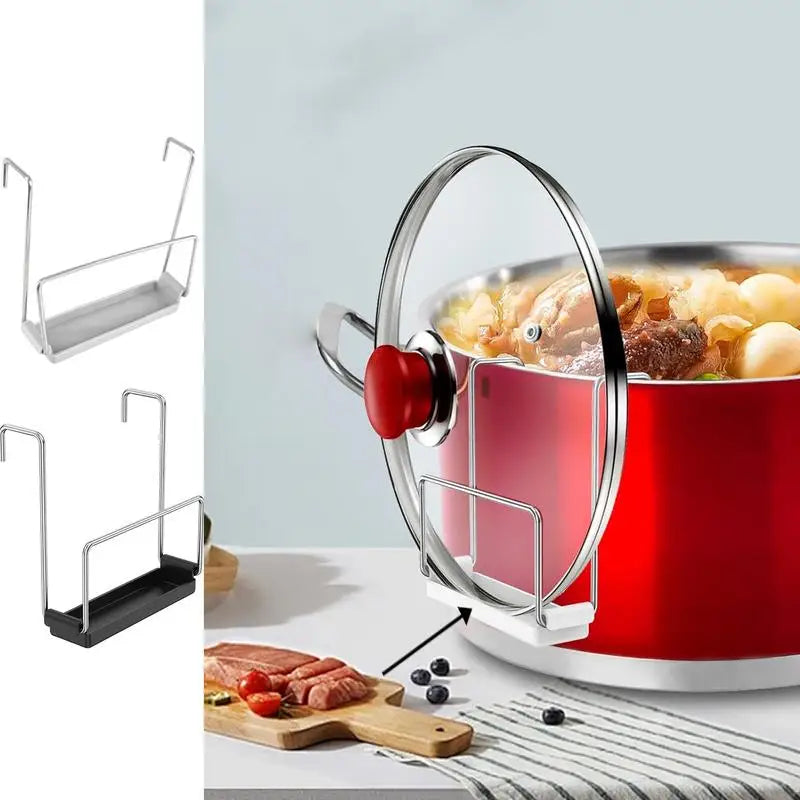 Slow Cooker Lid Holder Lid Rack With Silicone Sink Kitchen Cooking Pot Lid Organizer For Fixed On Edge Of The Tablewares