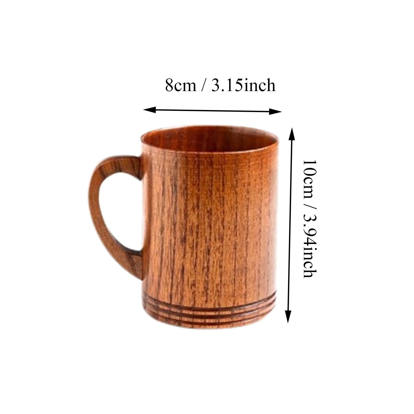 Beer Mug Wooden Coffee Mug Creative Wood Grain Mug With Handle Cup High Temperature Resistant Simple Style Light Weight