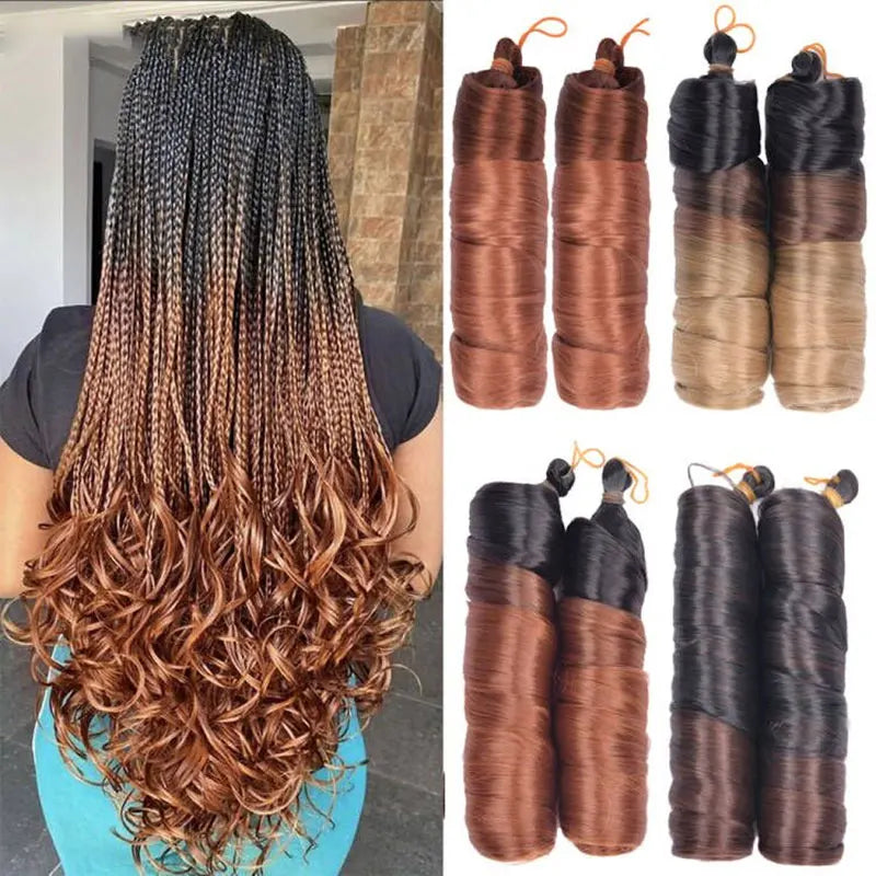 Loose Wave Braiding Hair Extensions Synthetic Spiral Curls Braids Hair Pre Stretched Bouncy Braid 24" French Curls Braiding Hair