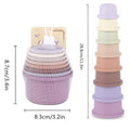 8pcs Multi-Colored Rabbits Stacking Cups Small Animals Reusable Plastic Nesting Toys for Bunny Hamster Chinchillas Guinea Pigs