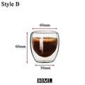 5 Sizes Double Wall Insulated Glass Cup Clear Espresso Coffee Mugs Handmade Beer Mug Tea Milk glass Whiskey Glass Cups Drinkware