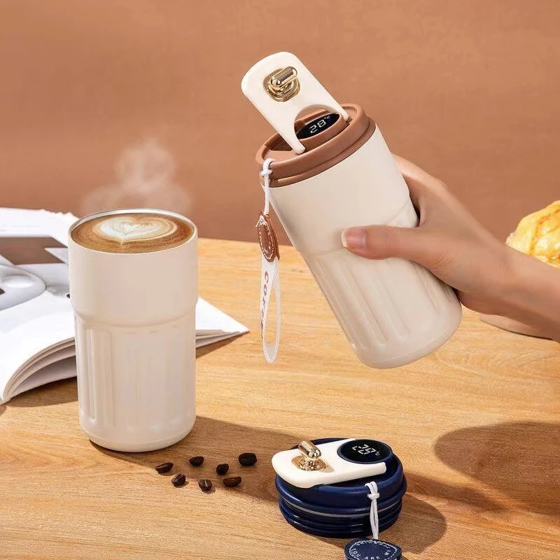 450ml Thermos Bottle Smart Display Temperature 316 Stainless Steel Vacuum Cup Office Coffee Cup Business Portable Thermal Mug