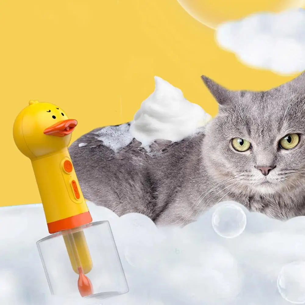 Yellow Duck Pet Cleaning Bathing Electric Foam Machine Usb Charging Automatic Soap Dispenser Foam Machine Pet Accessories