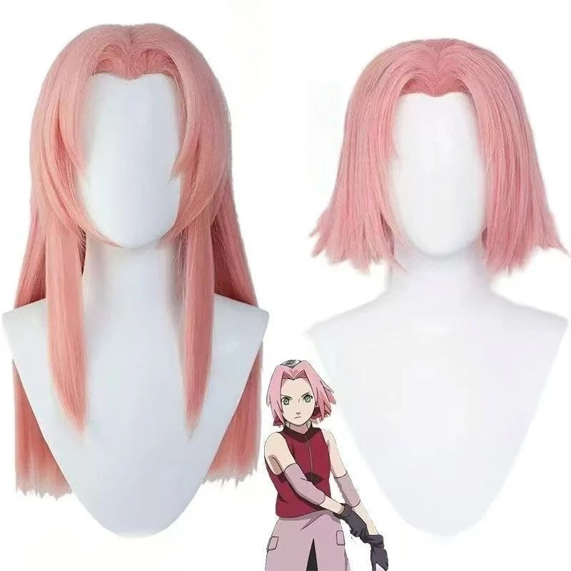 Sakura Cosplay Wig HOKAGE NINJA Anime Coser Synthetic Wig Cute Girl Heat Resistant Fiber High Quality Wig Halloween Party Use