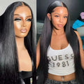 30 40 Inches Bone Straight Human Hair Wig Brazilian Pre Plucked Hair 13X4 13X6 HD Transparent Lace Frontal Wigs For Black Women
