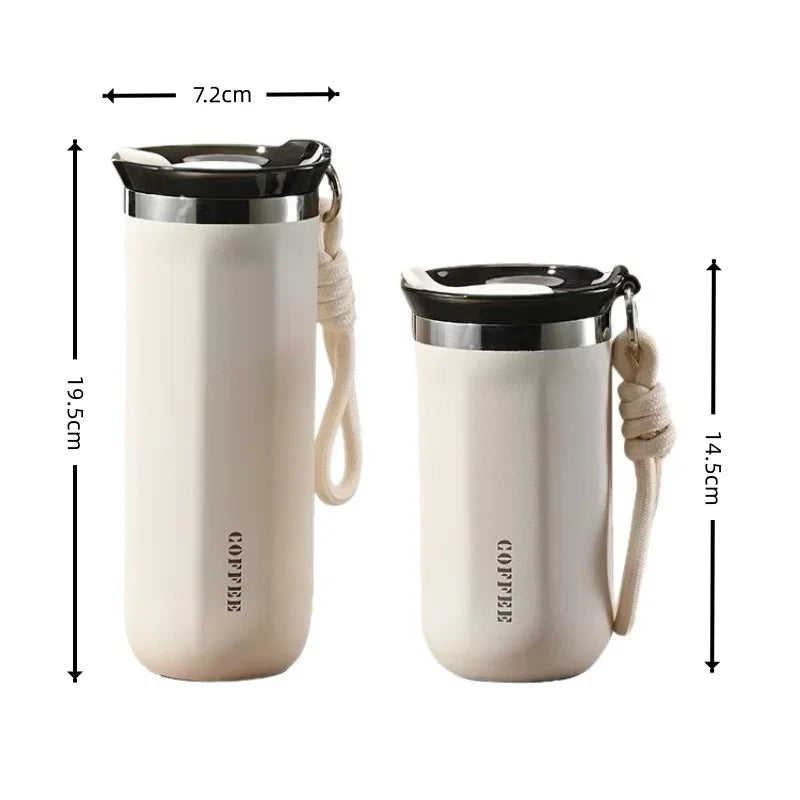 Vacuum Coffee Tumbler 350ml, Stainless Steel Thermal Mug, Leakproof with Handle for Travel water term Thermo bottle thermos cup