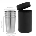 4 Pcs Stainless Steel Cups Stackable Metal Drinking Tumblers with Storage Bag for Camping Travel Outdoor Bar