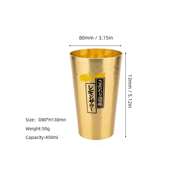 Japanese Tavern Bar Beer Cup Aluminum Mugs Anti-fall Aluminum Cups Metal Cola Cold Drink Cold Drink Water Juice Cup Water Mugs
