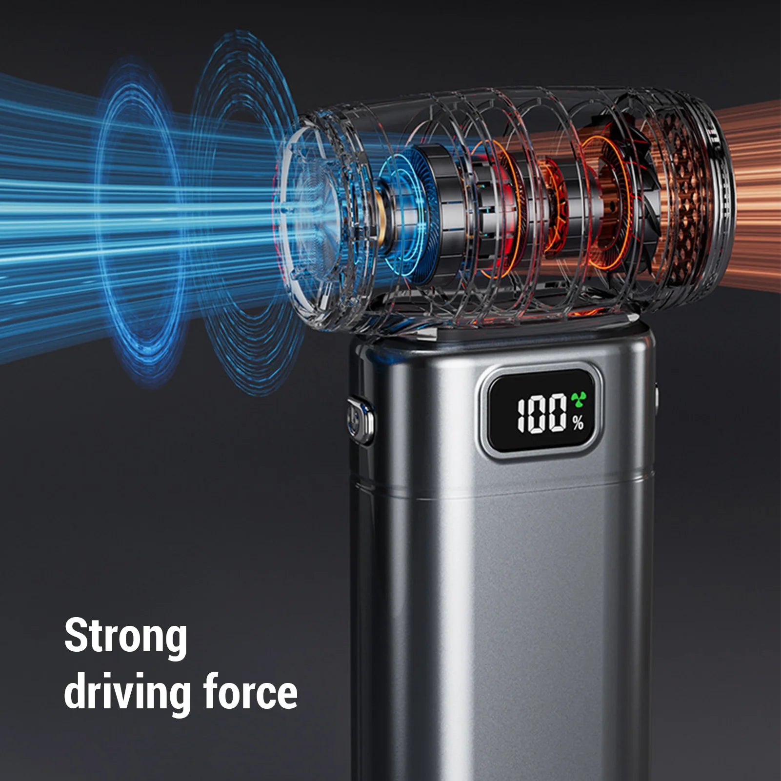 Violent Fan Digital Brushless Motor 6 Speed Adjustable 6000mAh Turbine Air Blower for Car House Computer Keyboard Outdoors