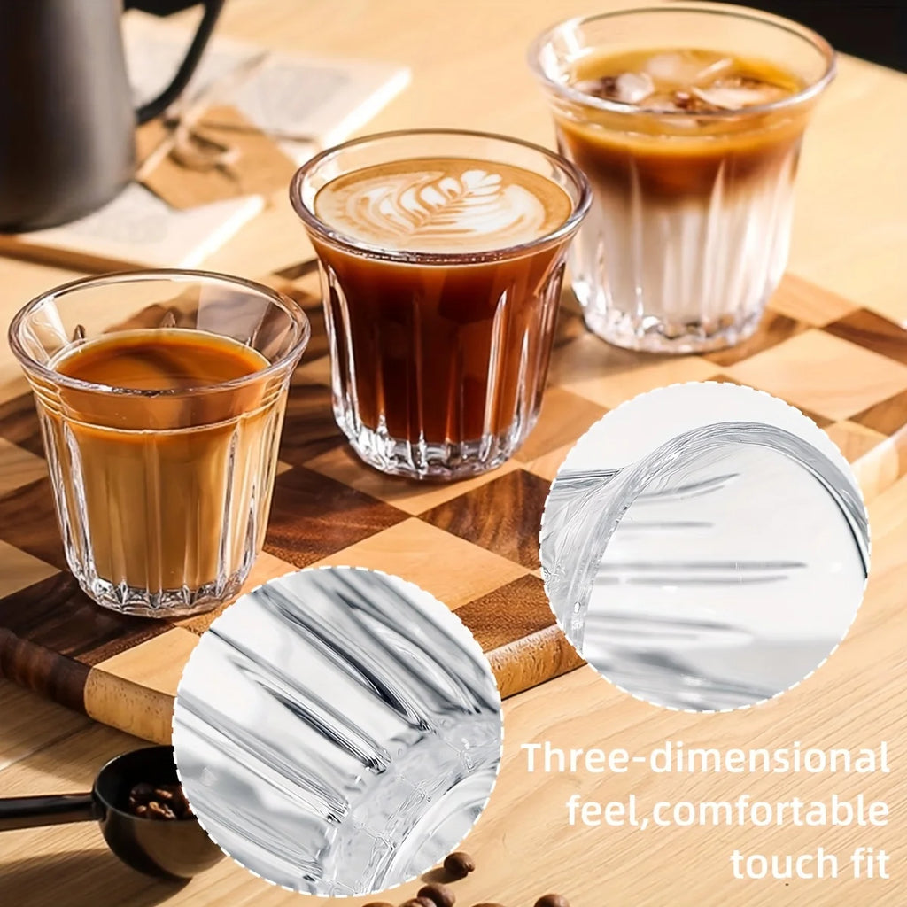 2 Pack Espresso Cups, Clear Glass Cups for Coffee, Coffee Mugs Glasses Espresso Accessories in Kitchen/Office/Bar, Easy to Clean