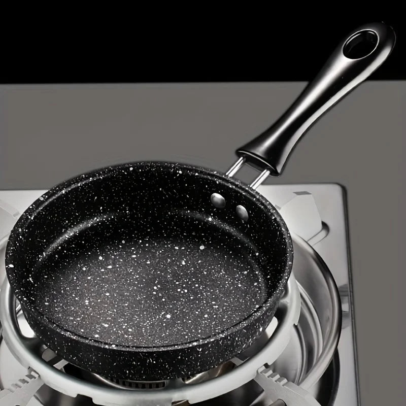 1pc Mini Nonstick Cast Iron Skillet with Pink Handle - Portable Omelette Pan for Induction & Gas Cooktops, Ideal for Breakfast