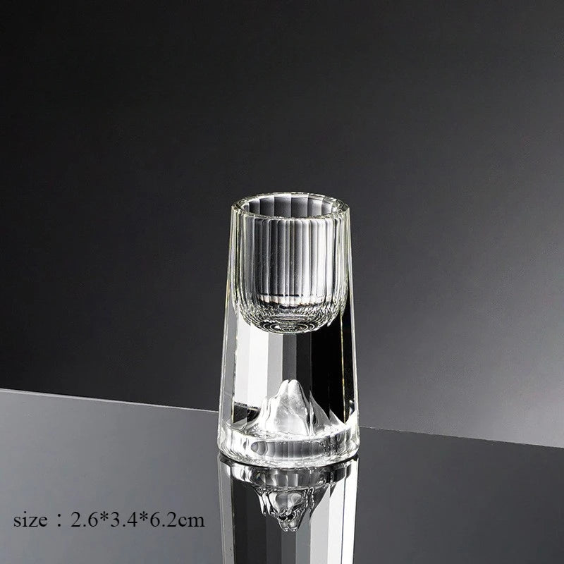 Chinese Baijiu Cup Crystal Glass Vertical Grain Design Small Alcohol Tasting Glass For Home Bar Gift Set Spirits