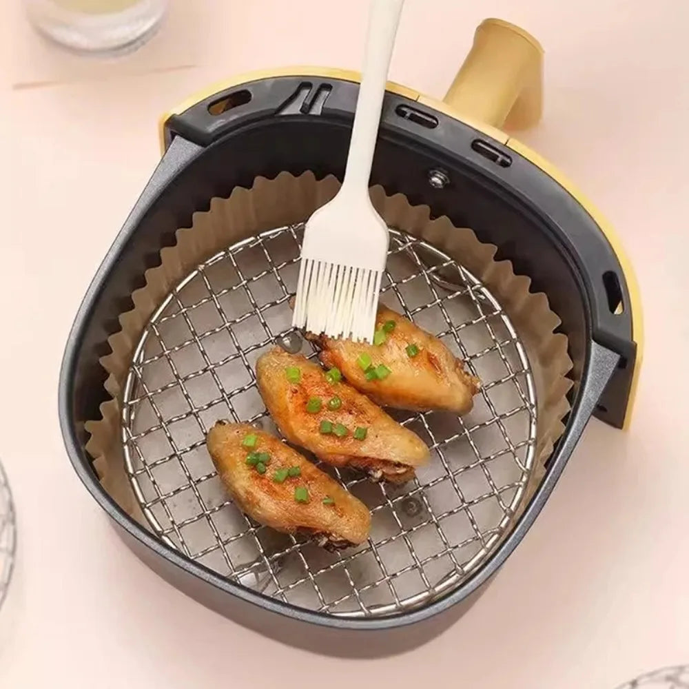 Portable Round Air Fryer Rack Stackable with Foot Grid Grill Stainless Steel Cooling Rack Home Kitchen Oven Steamer Cooker