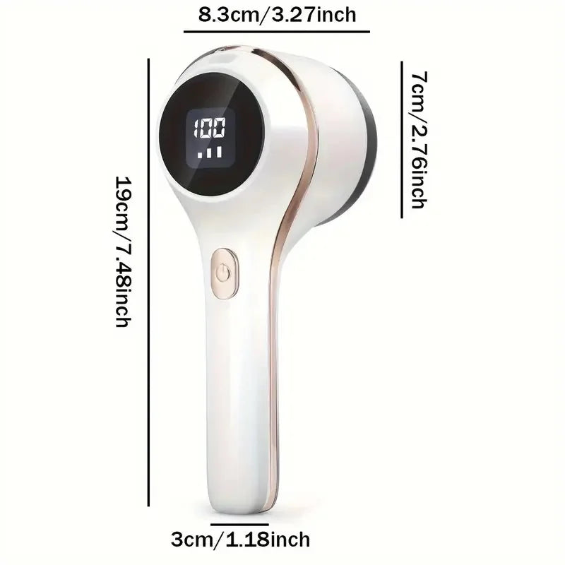 Fabric Shaver, Lint Remover Rechargeable, Electric Portable Sweater Defuzzer with 3 Speeds, 6 Leaf Blades, Digital LED Display t