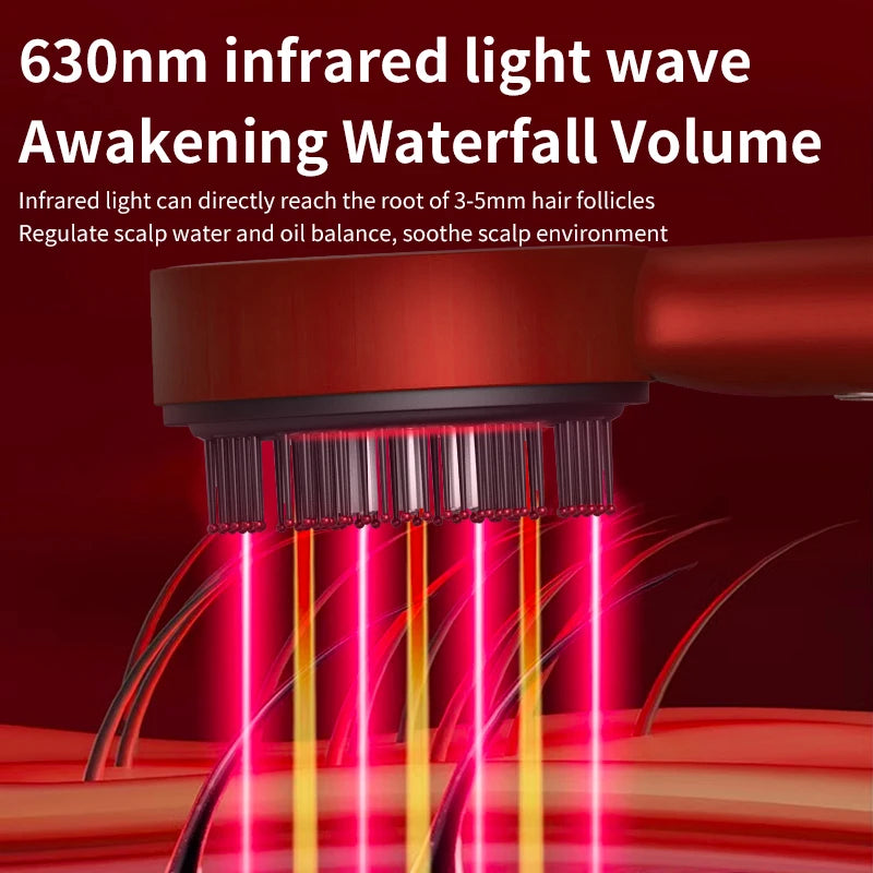 Electric Massage Comb Vibration Red Light Hair Growth Massage Scalp Brush Anti Hair Loss Medicine Scalp Oil Liquid Applicator