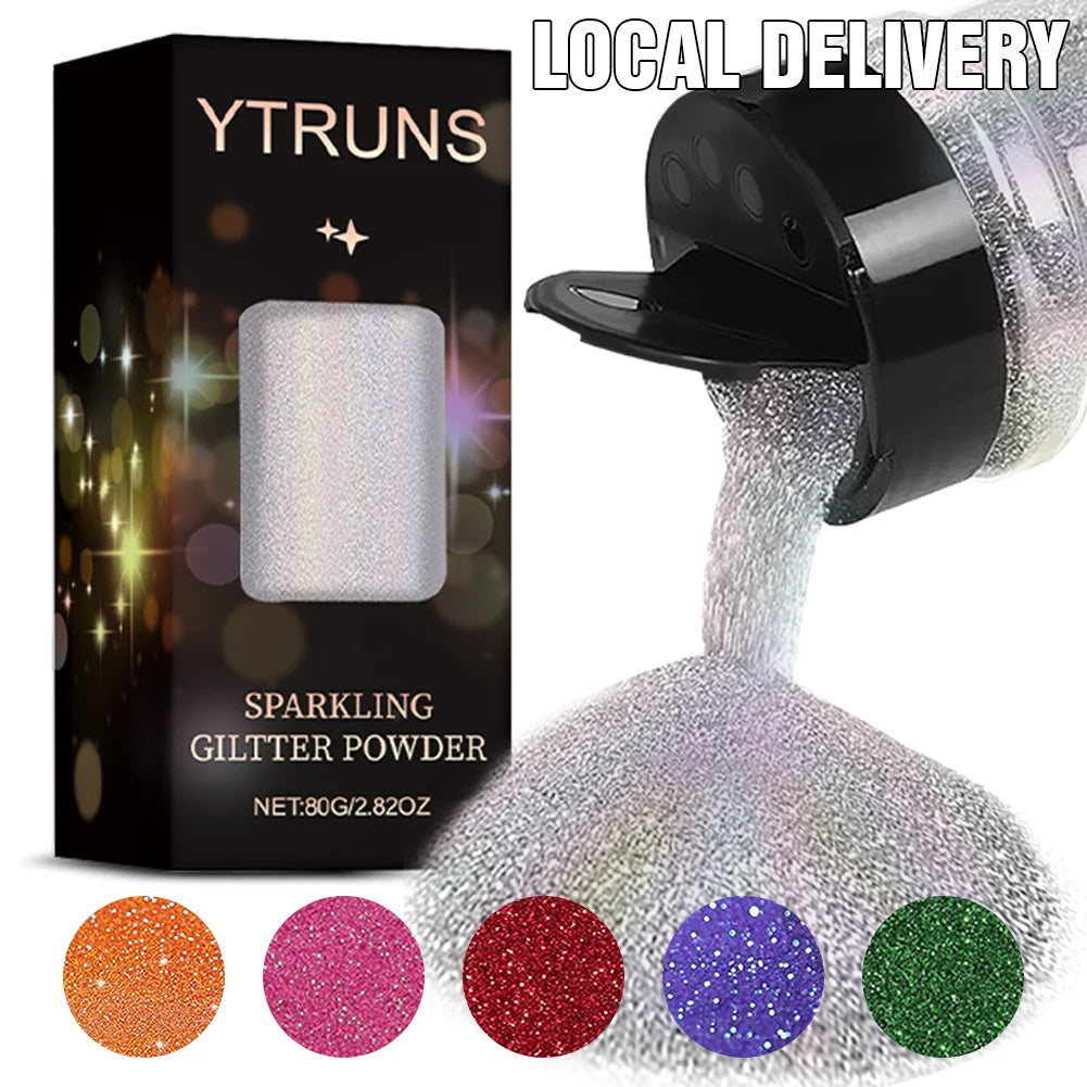 80g Holographic Ultra-Fine Glitter Powder – Shimmering Sparkle for Resin Art, Nail Design, Body Makeup, Hair Styling, Tumblers &