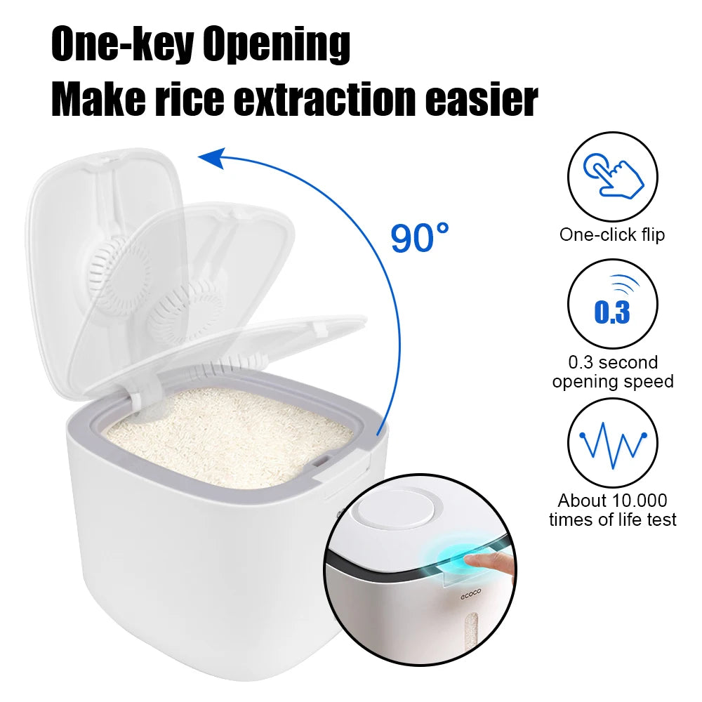 Moisture-proof Kitchen Nano Buckets Large Capacity Insect-proof Sealed Rice Bucket Rice Box Grain Pet Food Storage Container