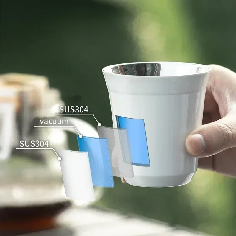 80/160/250ml Outdoor Camping Espresso Mug Thickened 304 Stainless Steel Double Wall Insulation Coffee Cup Tea Cup