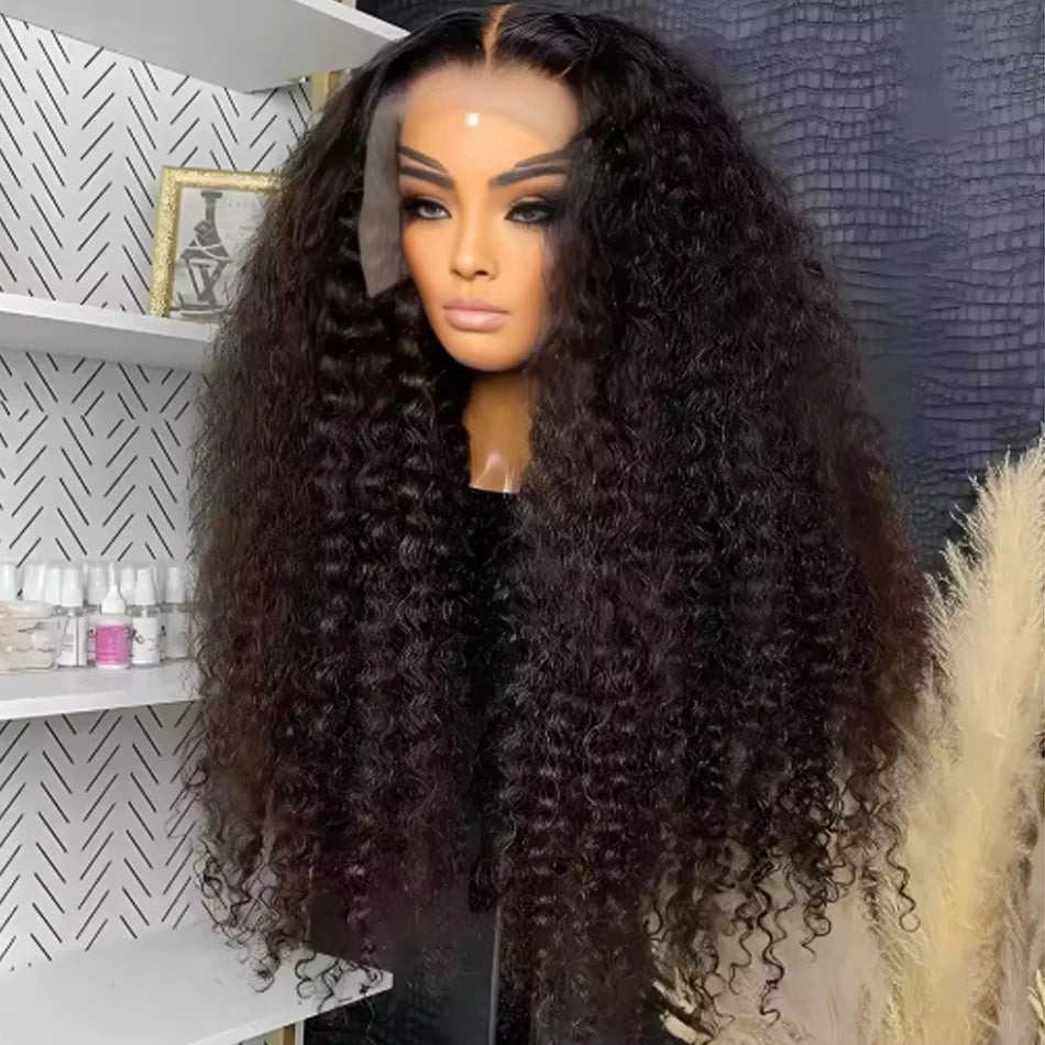 Water Wave Frontal Wig 13x6 HD Lace Brazilian Deep Curly 100% Human Hair Wigs Water Wave 34Inch 13x4 Lace Front Human Hair Wig