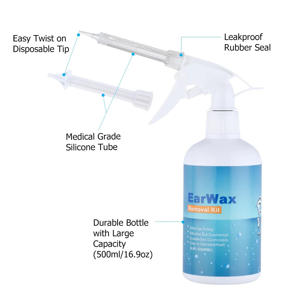 Ear Wax Removal Kit Ear Irrigation Cleaning Plastic Bottle Ear Irrigation Washing Set for Kids Ear Cleaning Care Tool