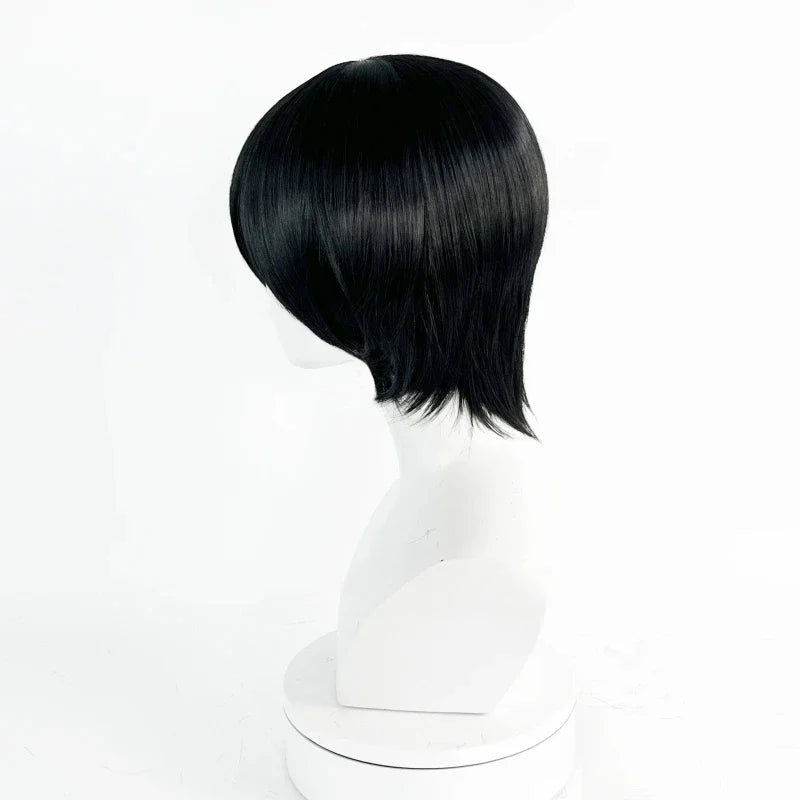 Anime Mikasa Ackerman Cosplay Wig Adult Unisex Black Heat Resistant Synthetic Hair Halloween Party Wigs Props Accessories