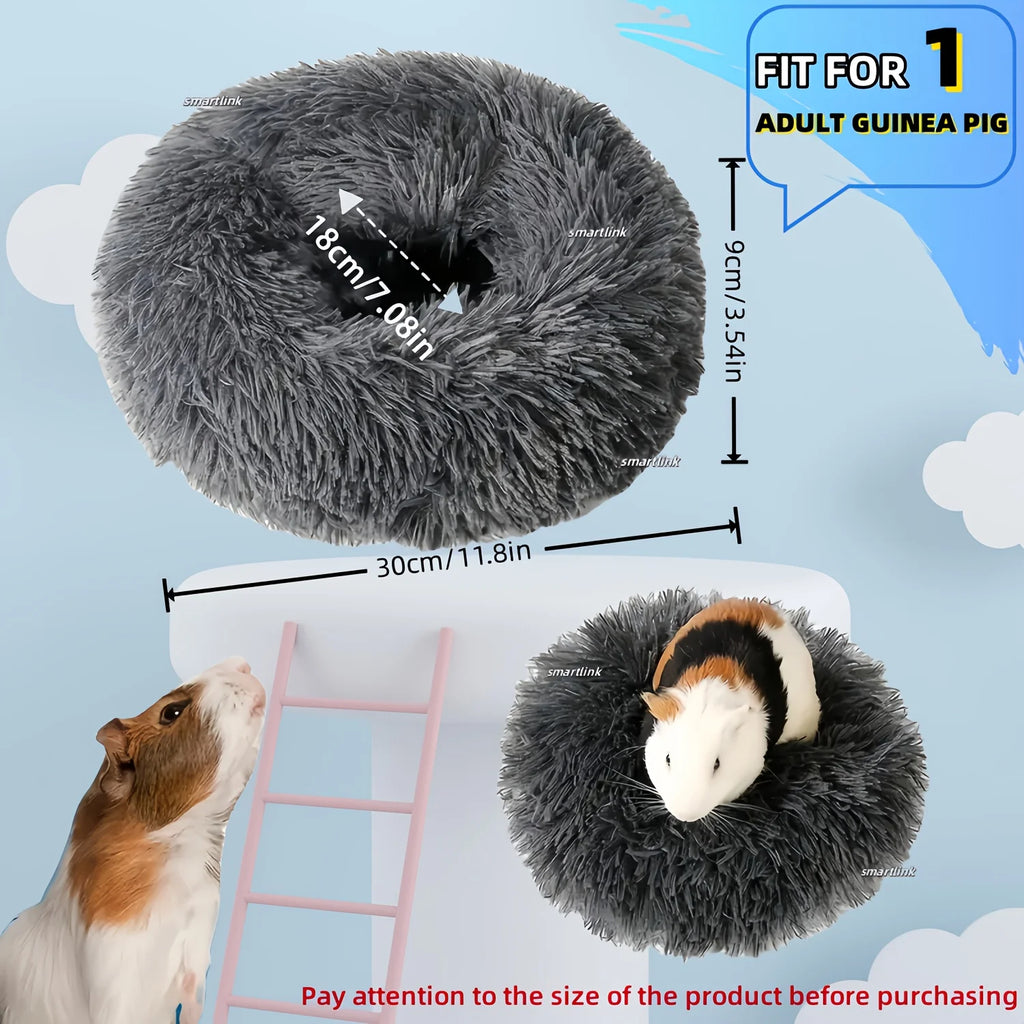 Plush Guinea Pig Bed Soft Hamster Bed House Winter Warm Squirrel Hedgehog Rabbit Chinchilla Bed House Nest Hamster Accessories