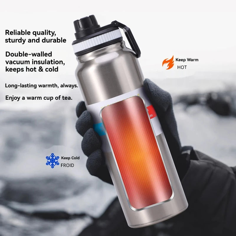 600/800/1000ML Stainless Steel Thermos Bottle Car Thermal Cup Vacuum Flask Keeps Cold and Heat Thermal Mug Sports Insulated Cup