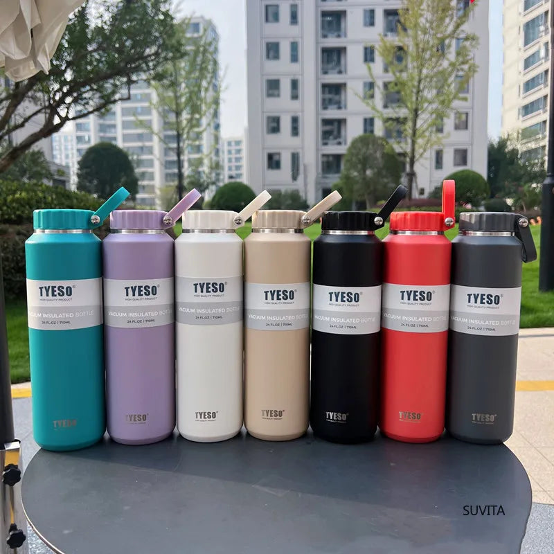 Tyeso 500/710MLStainless Steel Thermos Water Bottle Car Thermal Cup Sports Water Bottles Keeps Cold and Heat Thermal Mug