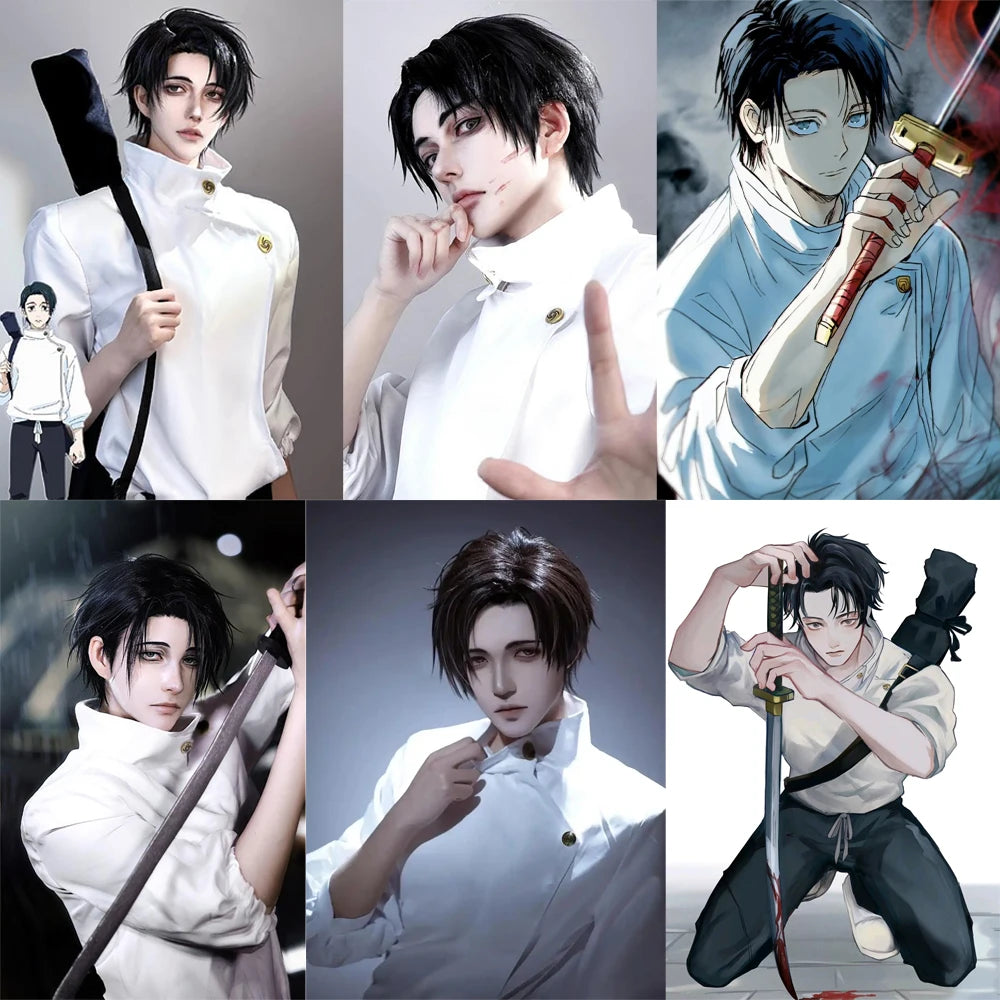 High-Quality Anime Jujutsu Kaisen Yuta Okkotsu Cosplay Synthetic Short Hair Black Suitable For Daily Party Heat-Resistant Wig