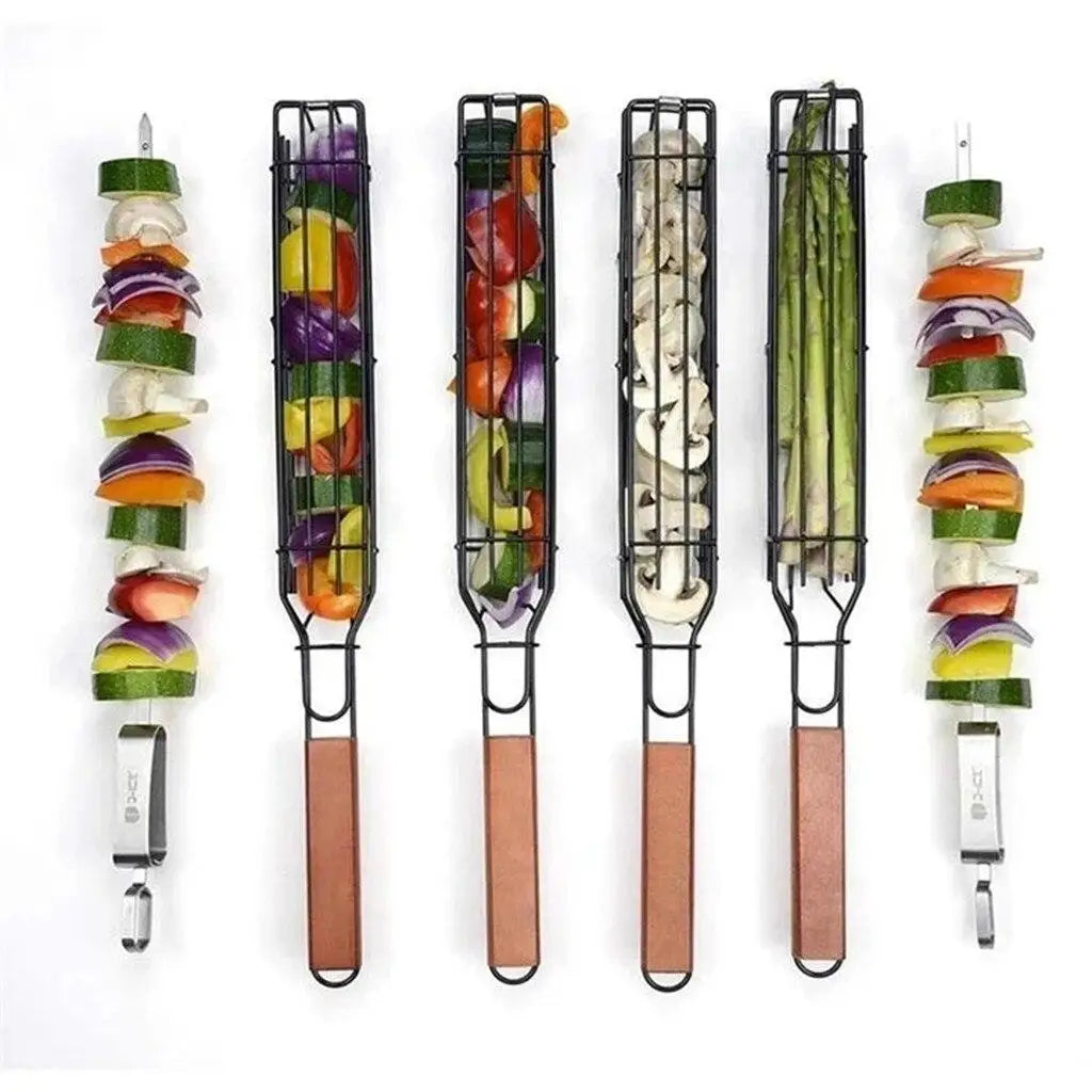Portable BBQ Grilling Basket Nonstick Barbecue Grill Basket Tools Grill Mesh