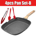 29cm Nonstick Square Grill Pan 3-Section Griddle Skillet Pan Induction Large Breakfast Skillet for Egg Bacon Burgers Cooking Pan