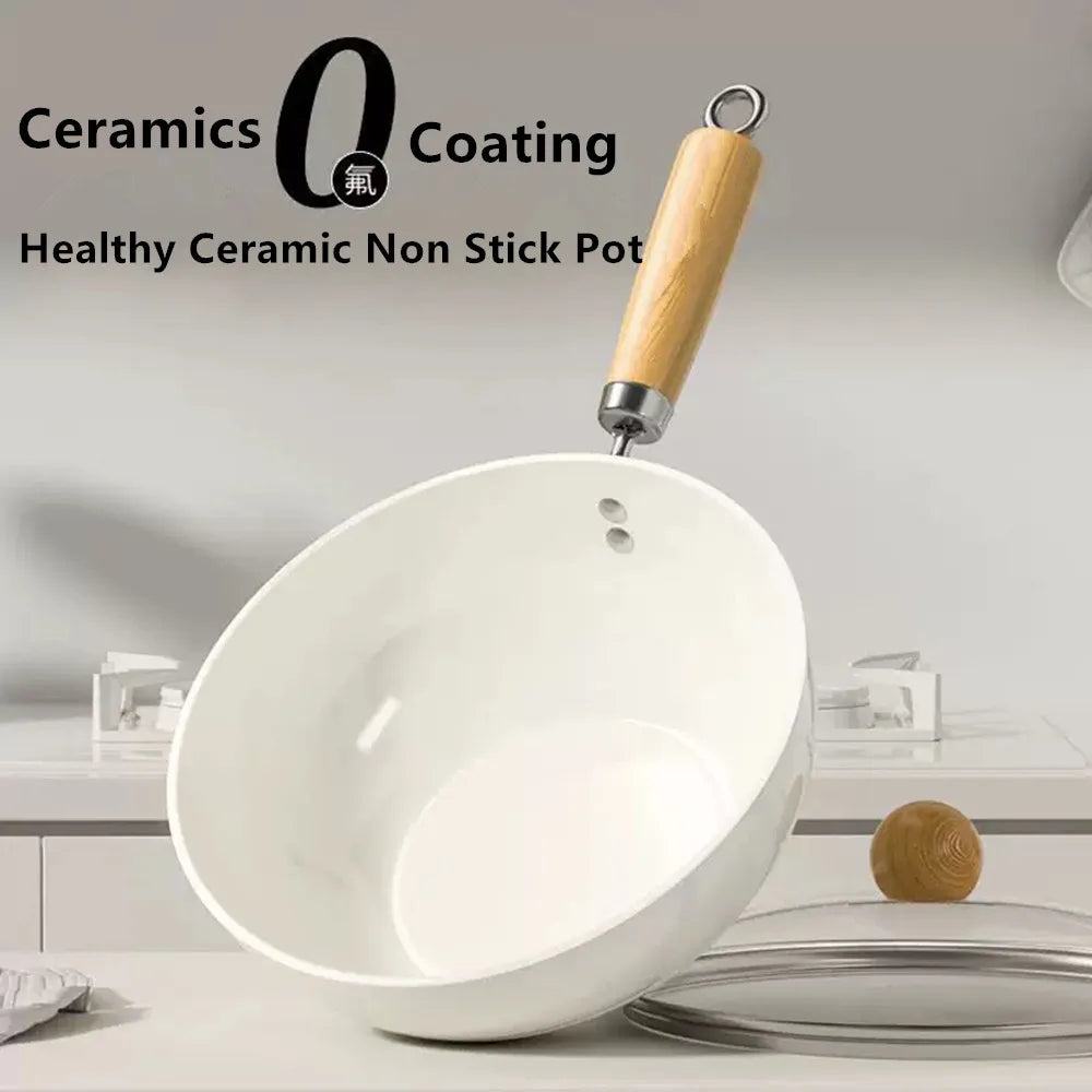 Ceramic Non-Stick Pan Frying Pan Wok Pan Home Steak Skillet Pancake Fried Induction Cooker Gas Stove Special Saucepan Nonstick