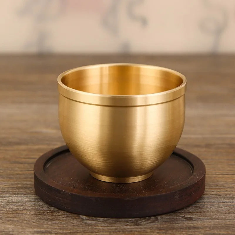 1 Pc Water Cups High-color Value of Pure Copper Small Wine Cups All Brass Traditional High-end Household Tea Cups Water Cups