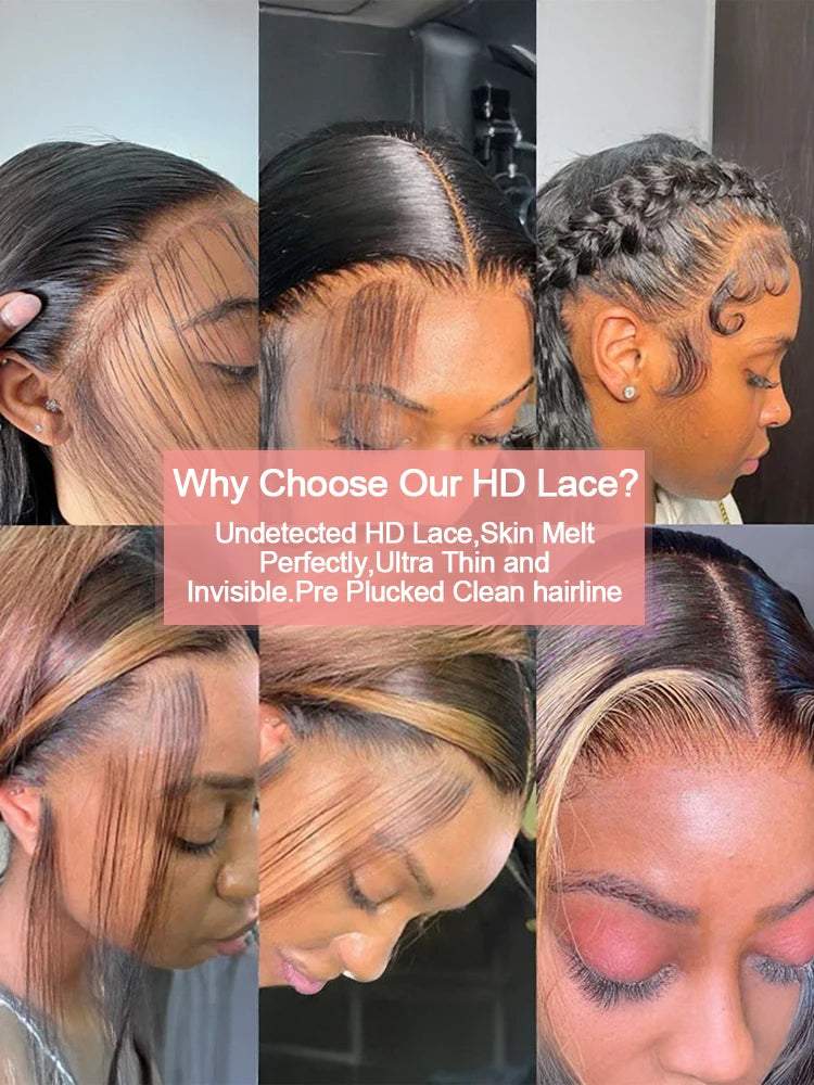 Brazilian Bone Straight 13x6 Lace Front Wig Remy For Black Women 40 46 Inch 300 Density 13x4 Hd Lace Frontal Human Hair Wig 100%