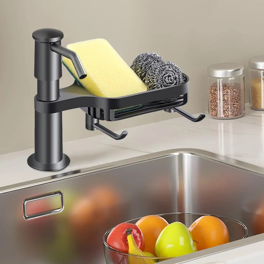 Dish Soap Dispenser for Kitchen Sink Dispenser Countertop Soap Dispenser Pump with Storage Rack  Extension Tube kit, Under Sink