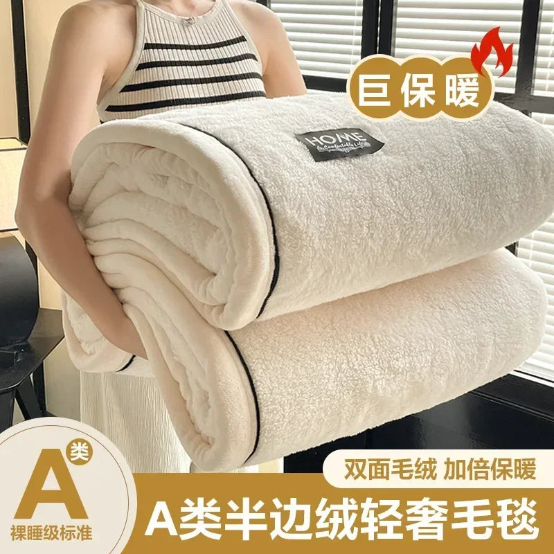 Luxury Checkerboard Sherpa Fleece Blanket, Thick Warm Soft Plush Throw Blanket, Cozy Decorative Blanket for Sofa Bed Couch