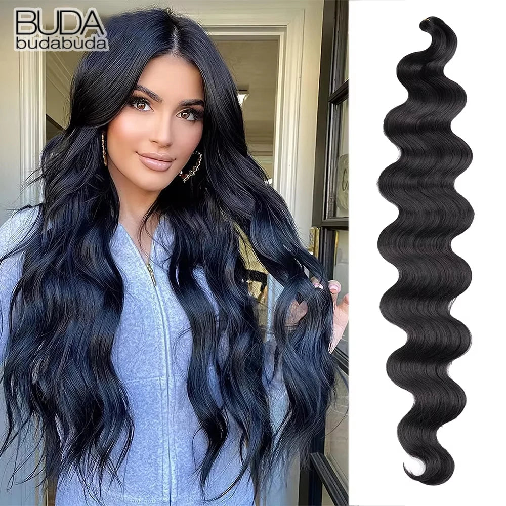 Long Deep Wave Braiding Hair 28 Inch Ocean Wave Crochet Hair Synthetic Deep Curly Crochet Hair Extensions For Black Women