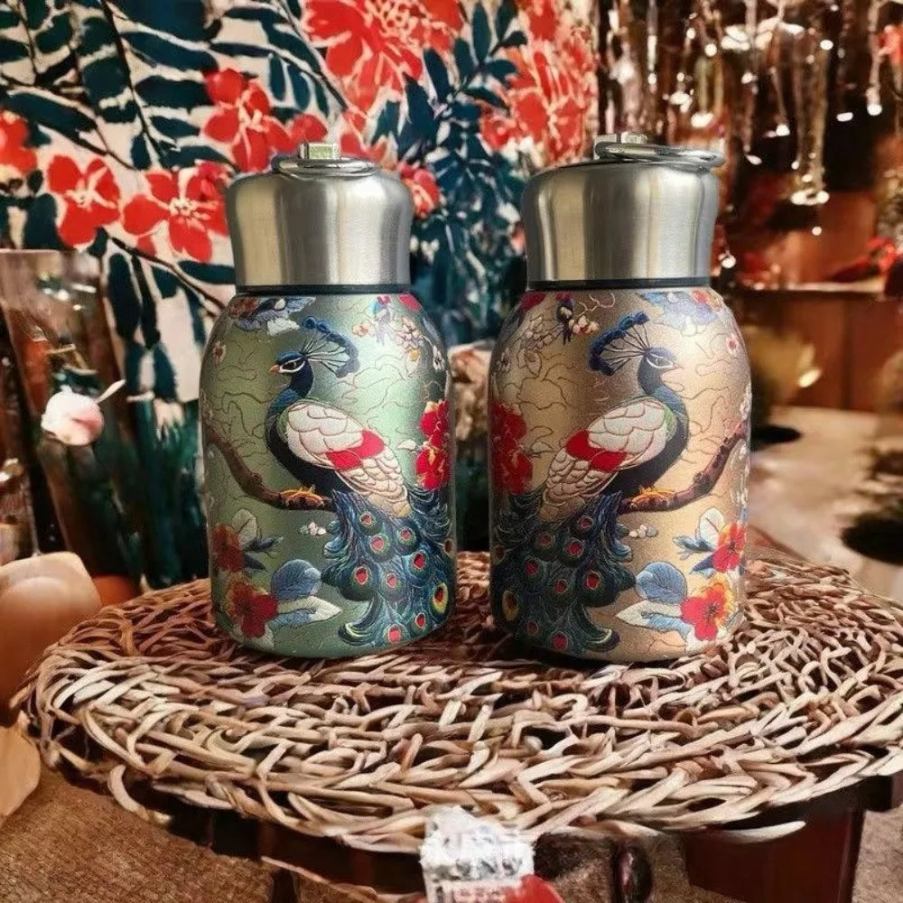 Cute 304 Stainless Steel Insulated Cup 300ml Mini Water Bottle Leak-Proof Double Wall Coffee Mug Travel