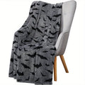 Blanket Gray Bat Blanket New Arrival Minimalist Design Soft Warm All Seasons Use Halloween Home Decor Gift