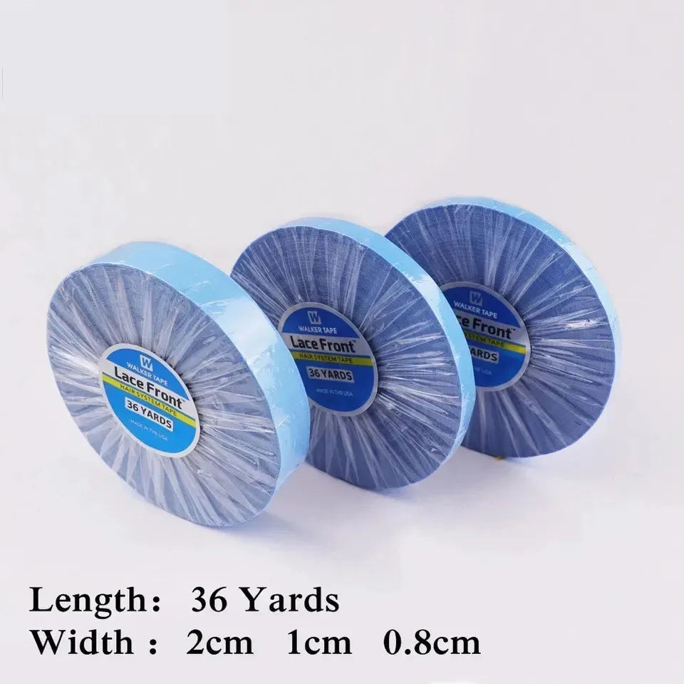 Super Hair Blue Tape Double-Sided Adhesive Tape 0.8/1/2CM 12 Yards for Hair Extensions Lace Wigs Toupees