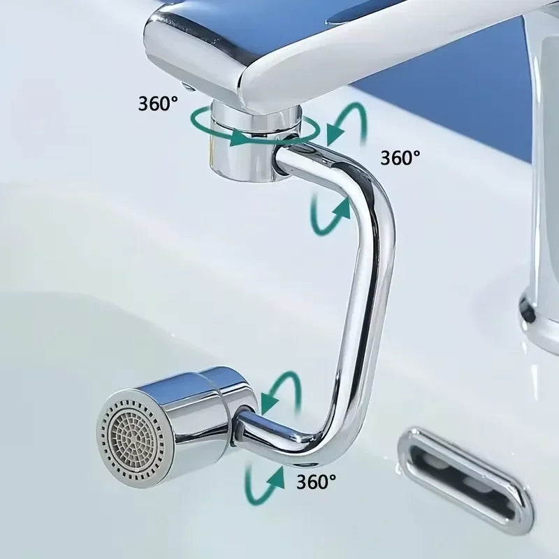 Kitchen faucet extender 1080 ° rotating stainless steel universal splash proof dual-mode bathroom sink accessory with adapter