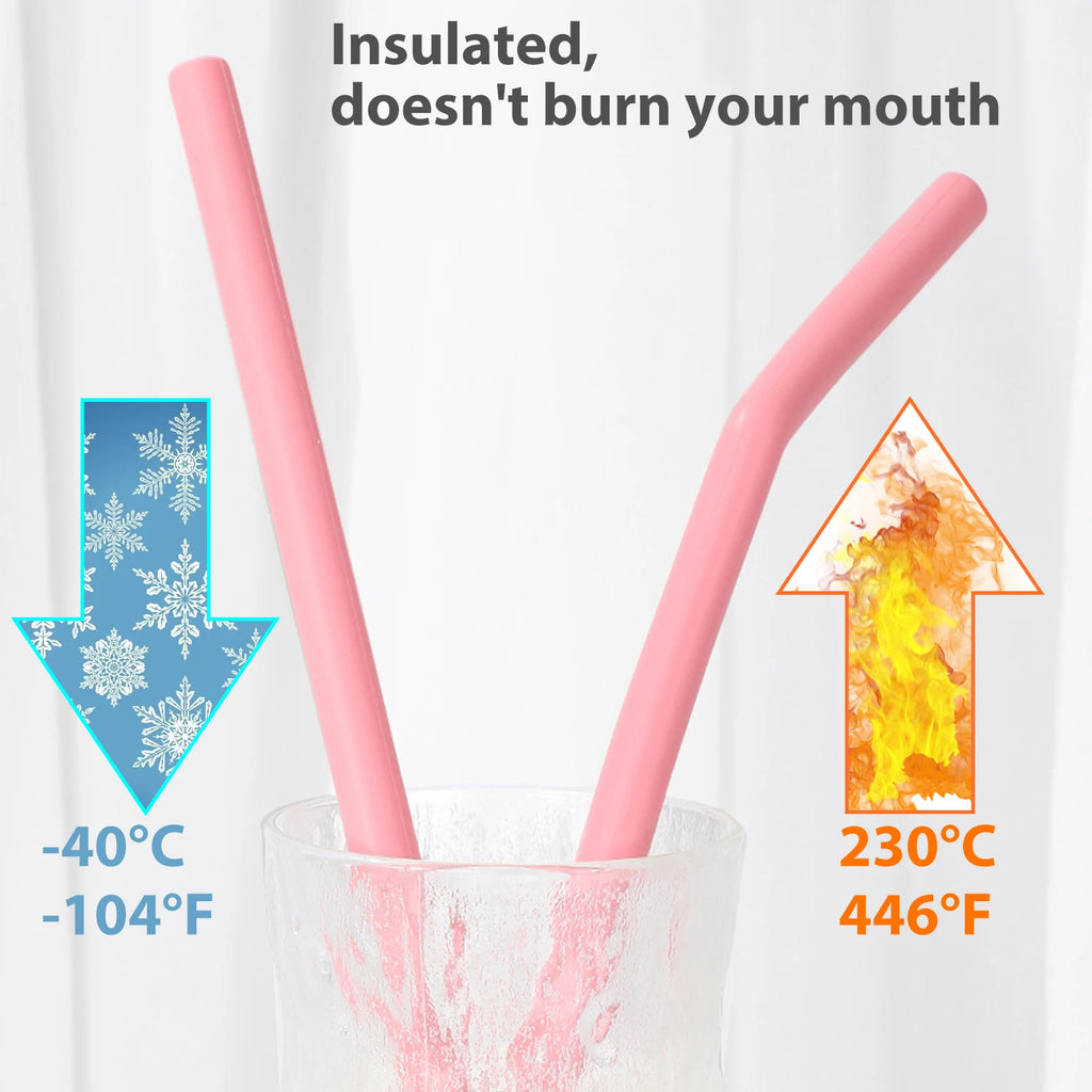 Reusable Colorful Silicone Straws Safe Scratch-Resistant & Heat-Resistant Bubble Tea Straw Cup Accessories