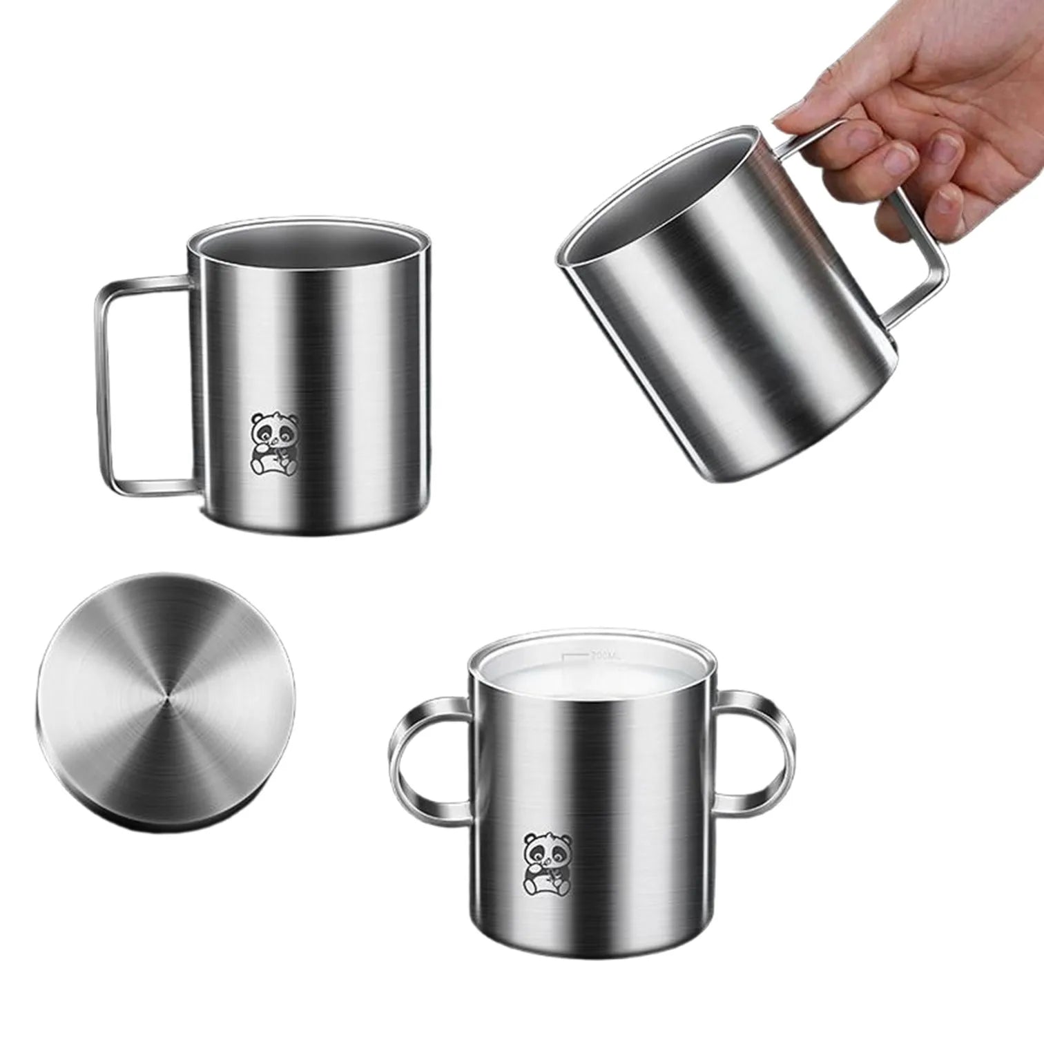 Office 420ml LFGB Certification Pure 316 Stainless Steel Mug Heat Insulation Water Cup Ultra Hard Fall Resistant Milk Mark Cup