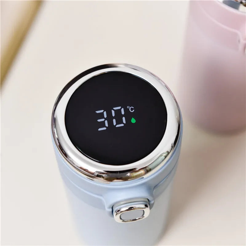 Smart Flip Lid Stainless Steel Thermos with Temperature Display Light Luxury Portable Mini Insulated Cup coffee travel mug