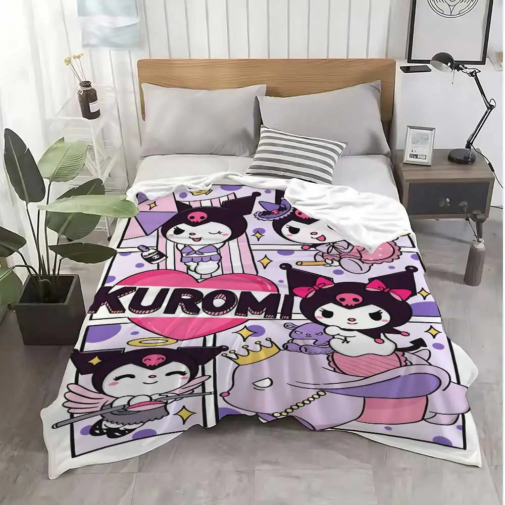 Luxury Blanket for Sofas Kawaii Kuromis Bed Blankets King Size Home Interior Fluffy Plaid Throw Knee Soft Nap & Throws Sofa Fur